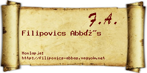Filipovics Abbás névjegykártya